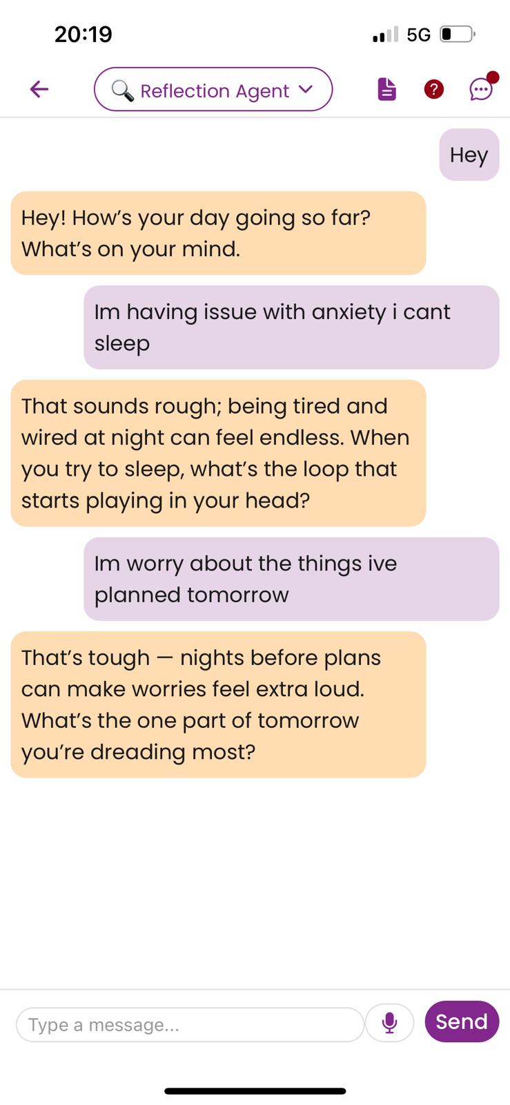 AI Conversation with Reflection Coach